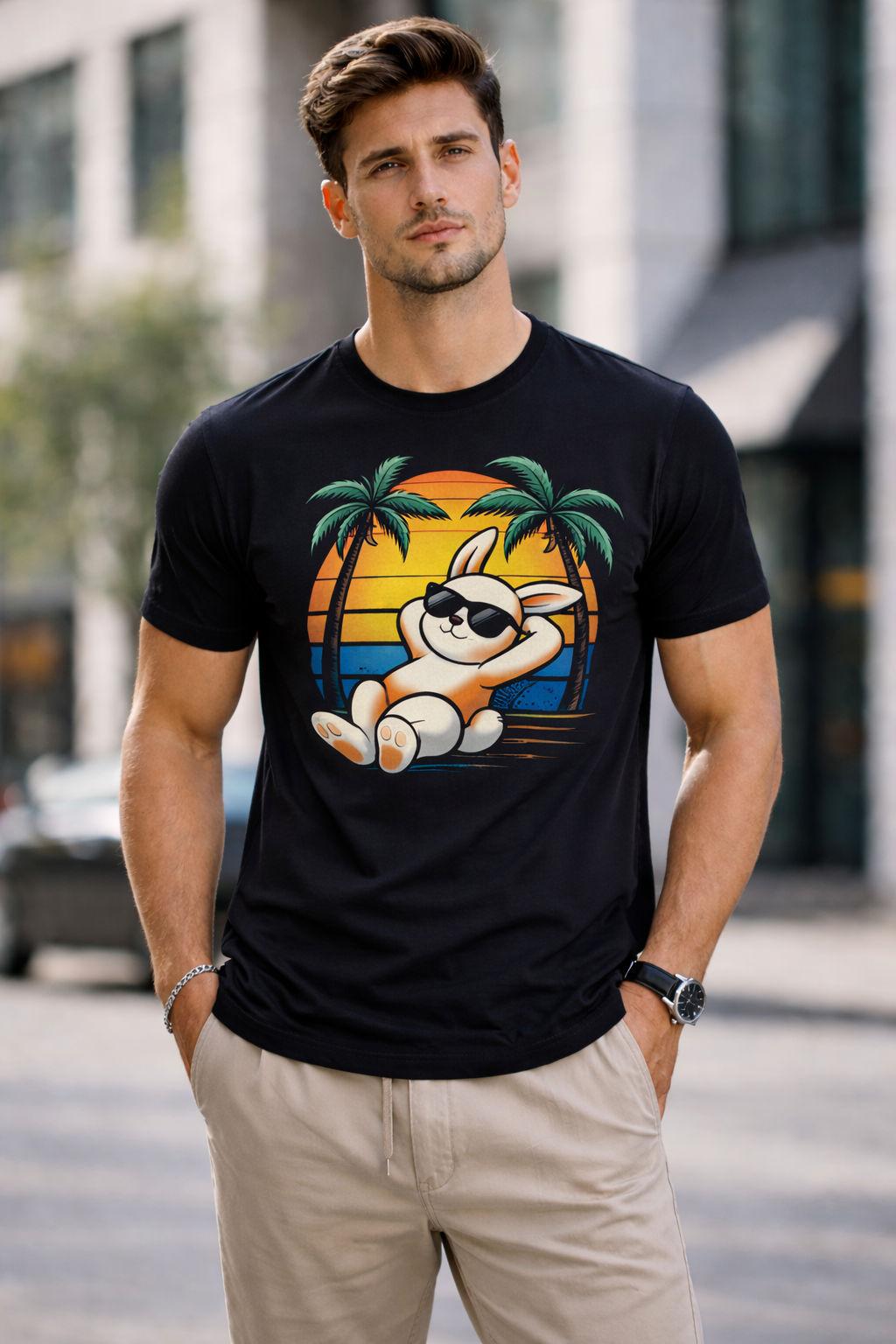 Men’s Graphic Printed Black T-Shirt – Regular