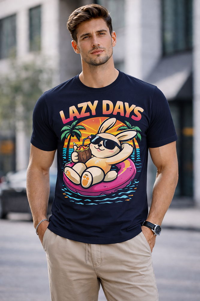 Men’s Graphic Printed Navy Blue T-Shirt – Regular