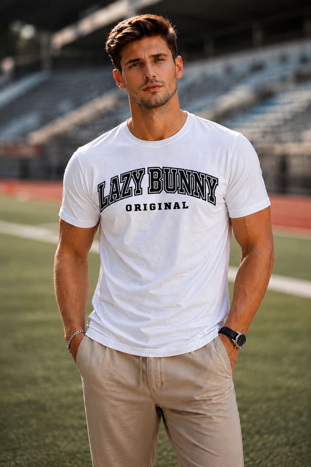 White Print Regular Fit T-Shirt
