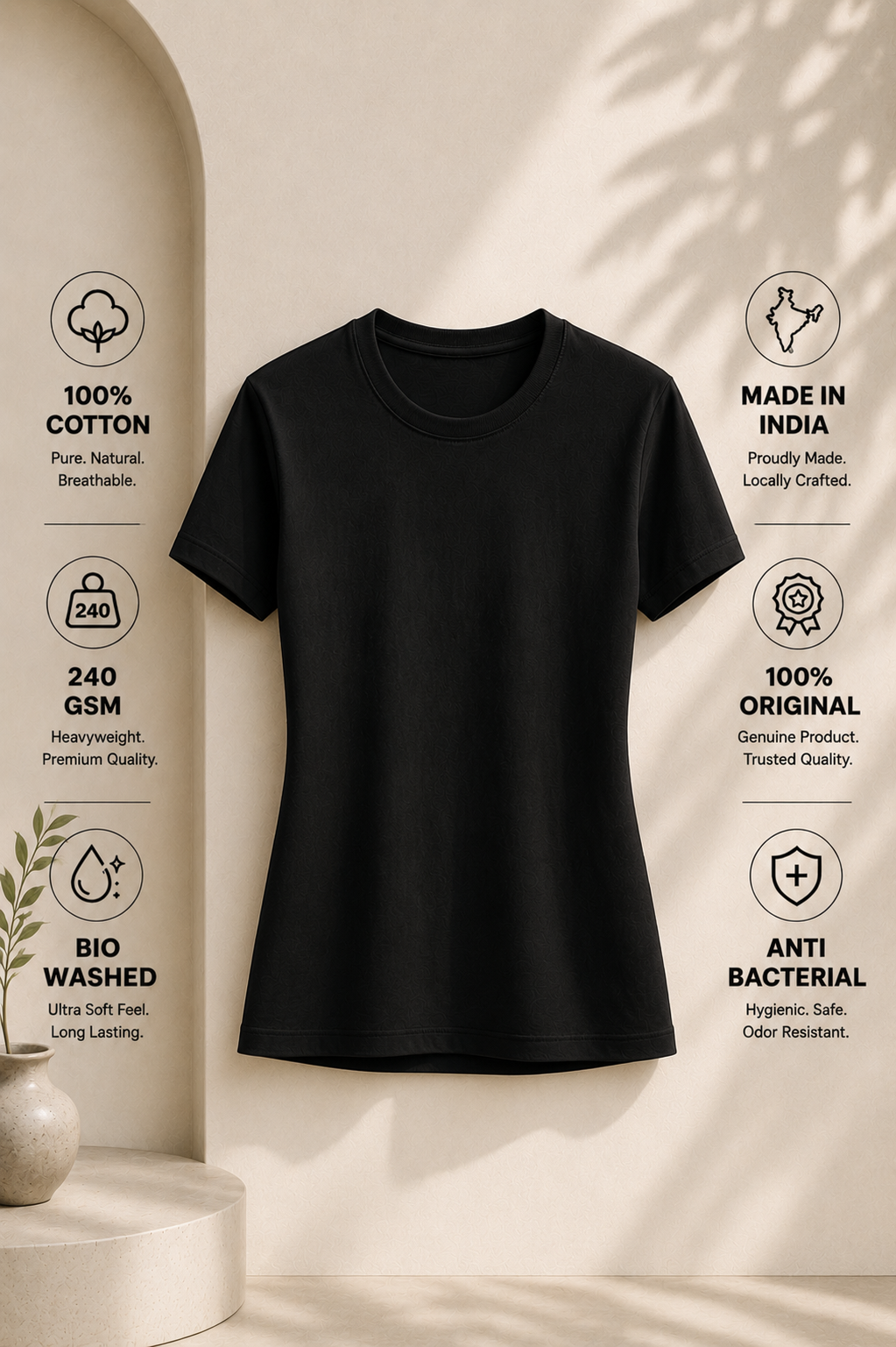 Premium Black T-Shirt - Women