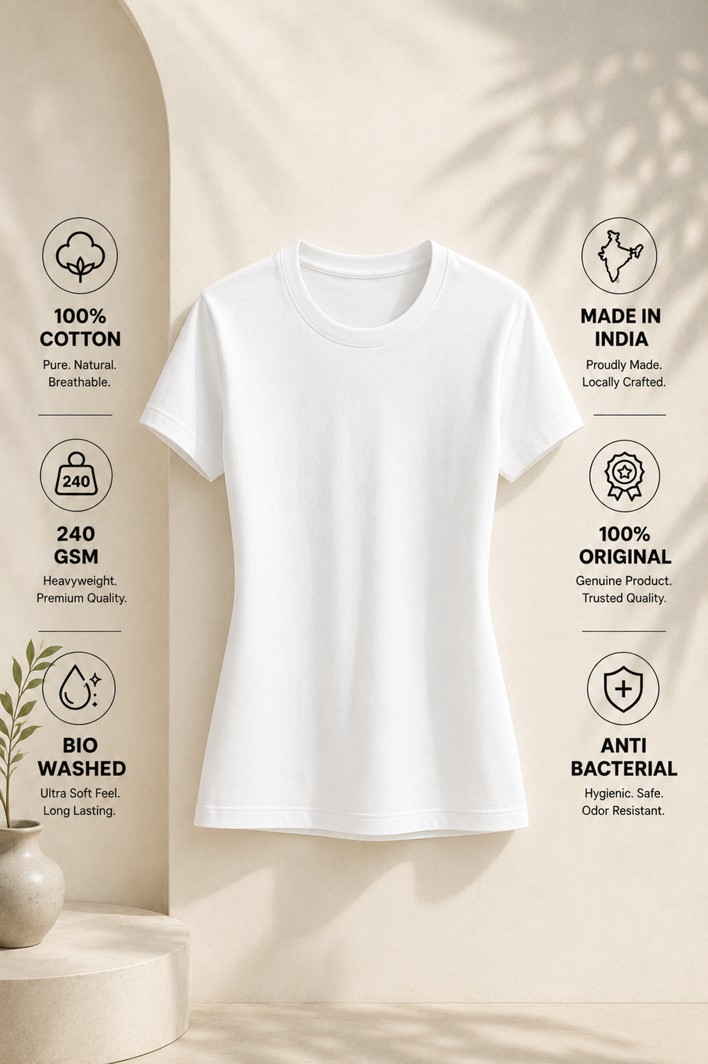 Premium White T-Shirt - Women