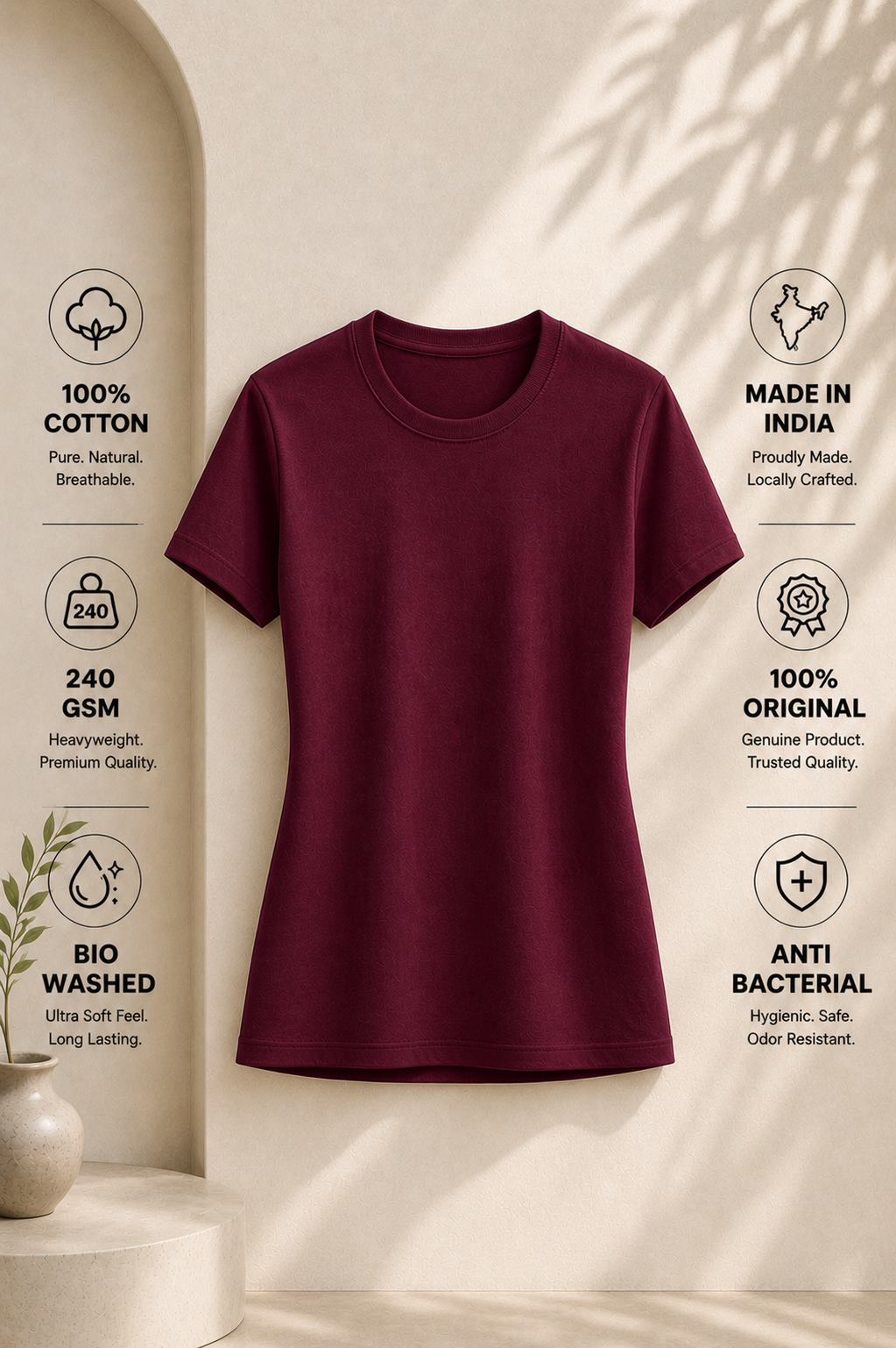 Premium Wine T-Shirt - Women
