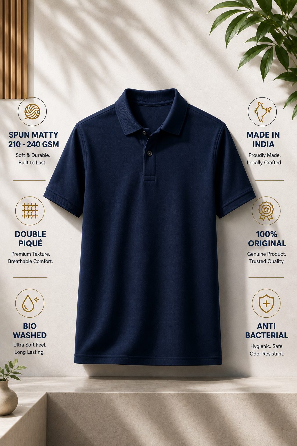 Premium Navy Polo T-Shirt